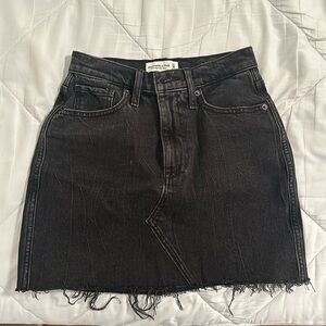 Black Denim Mini Skirt